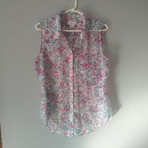 Sleeveless floral Liz Claiborne top